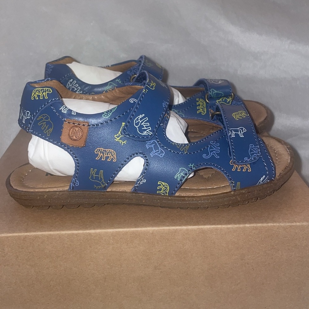 NWT NATURINO SKY Leather sandals Blue with Animals Print - Picture 10 of 15